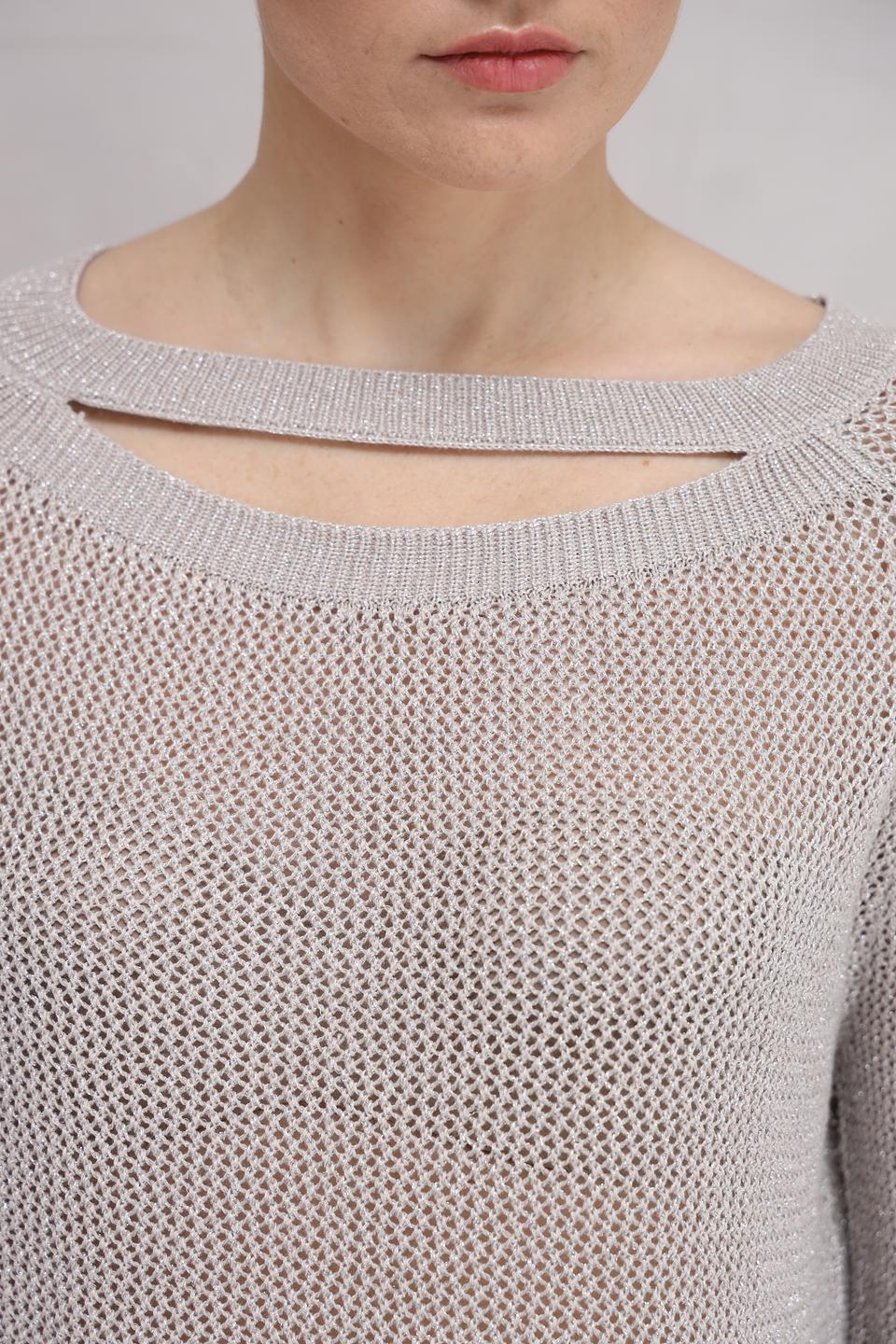 Пуловер Monari с вырезом бежевый