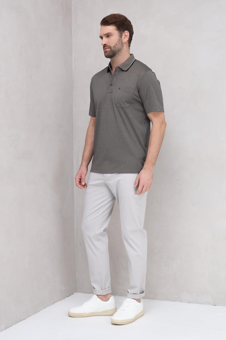 Поло Casa Moda с карманом оливковое