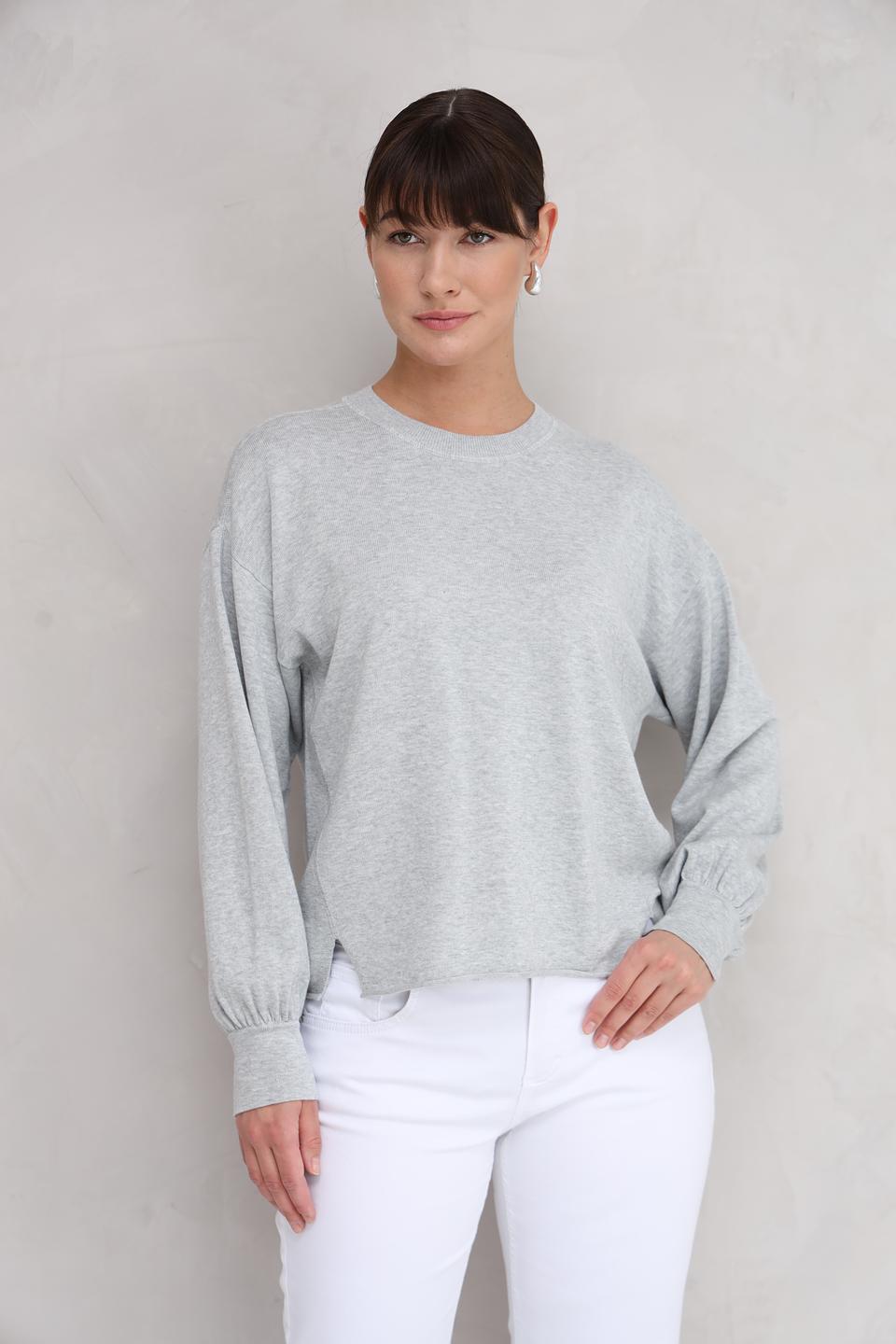 Пуловер Repeat серый меланж