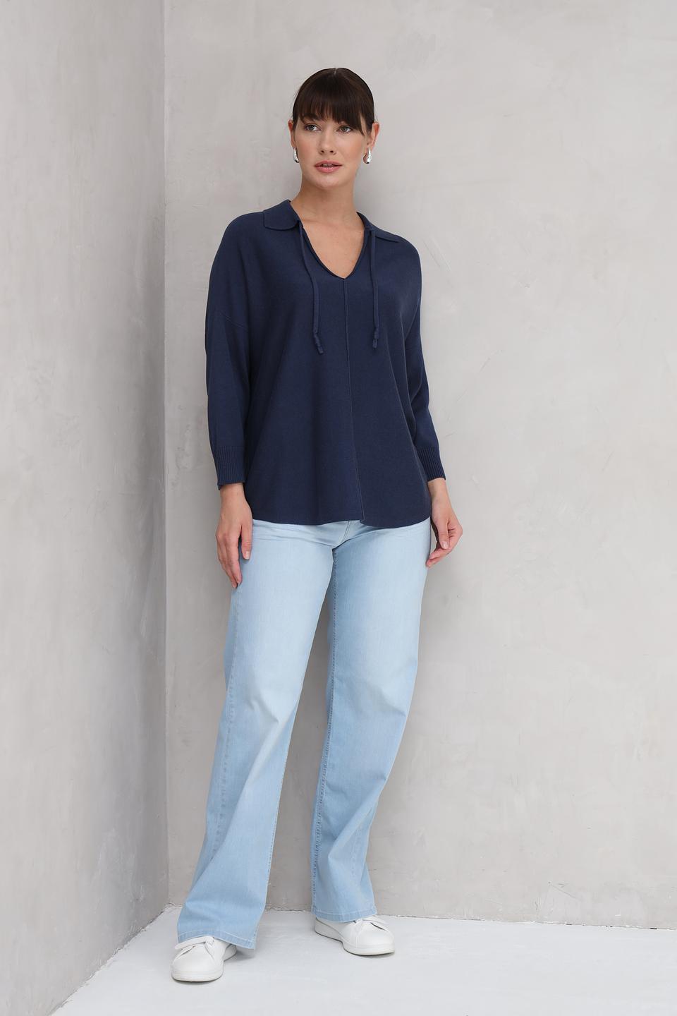 Пуловер Repeat с капюшоном синий