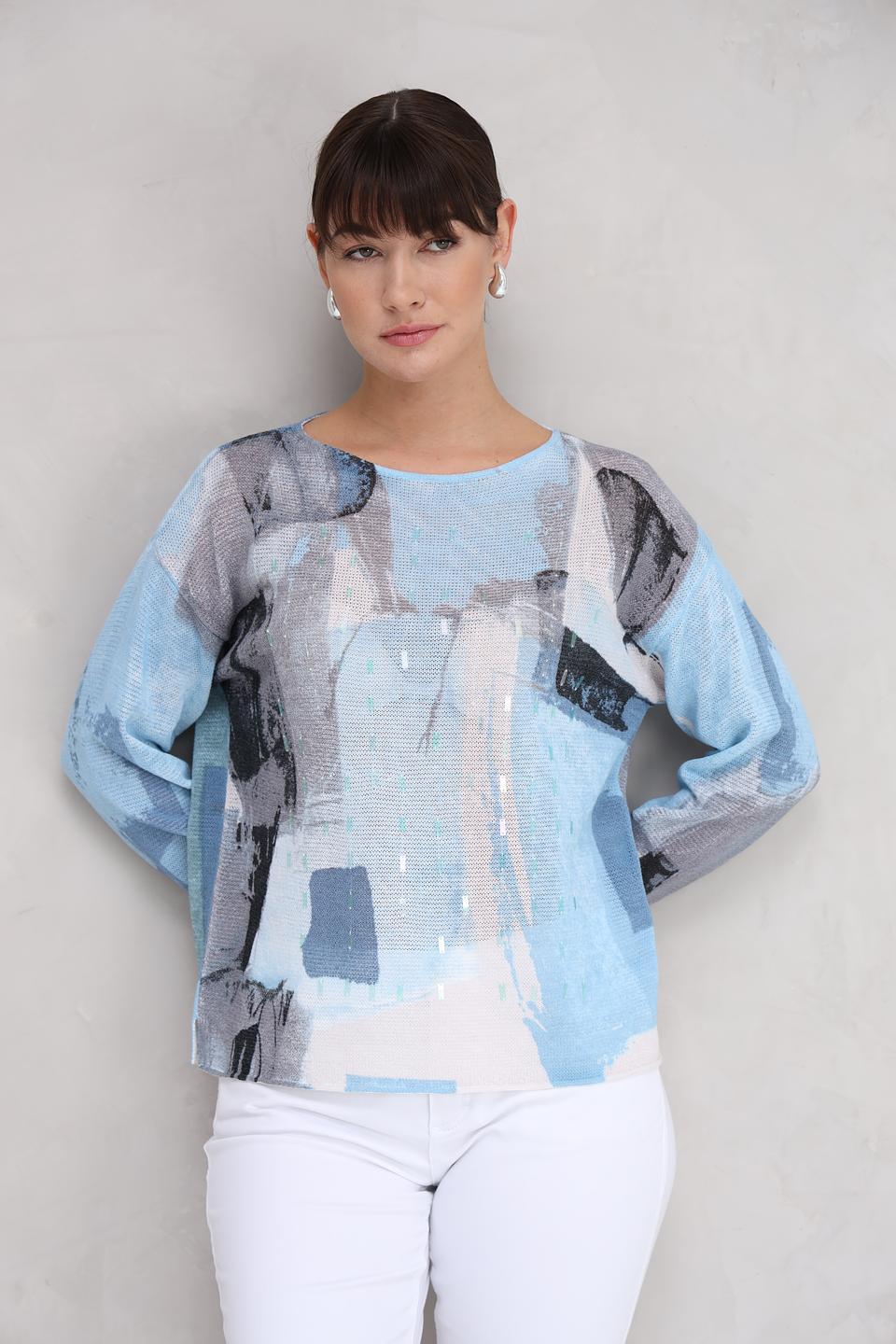 Пуловер Lecomte с абстрактным рисунком