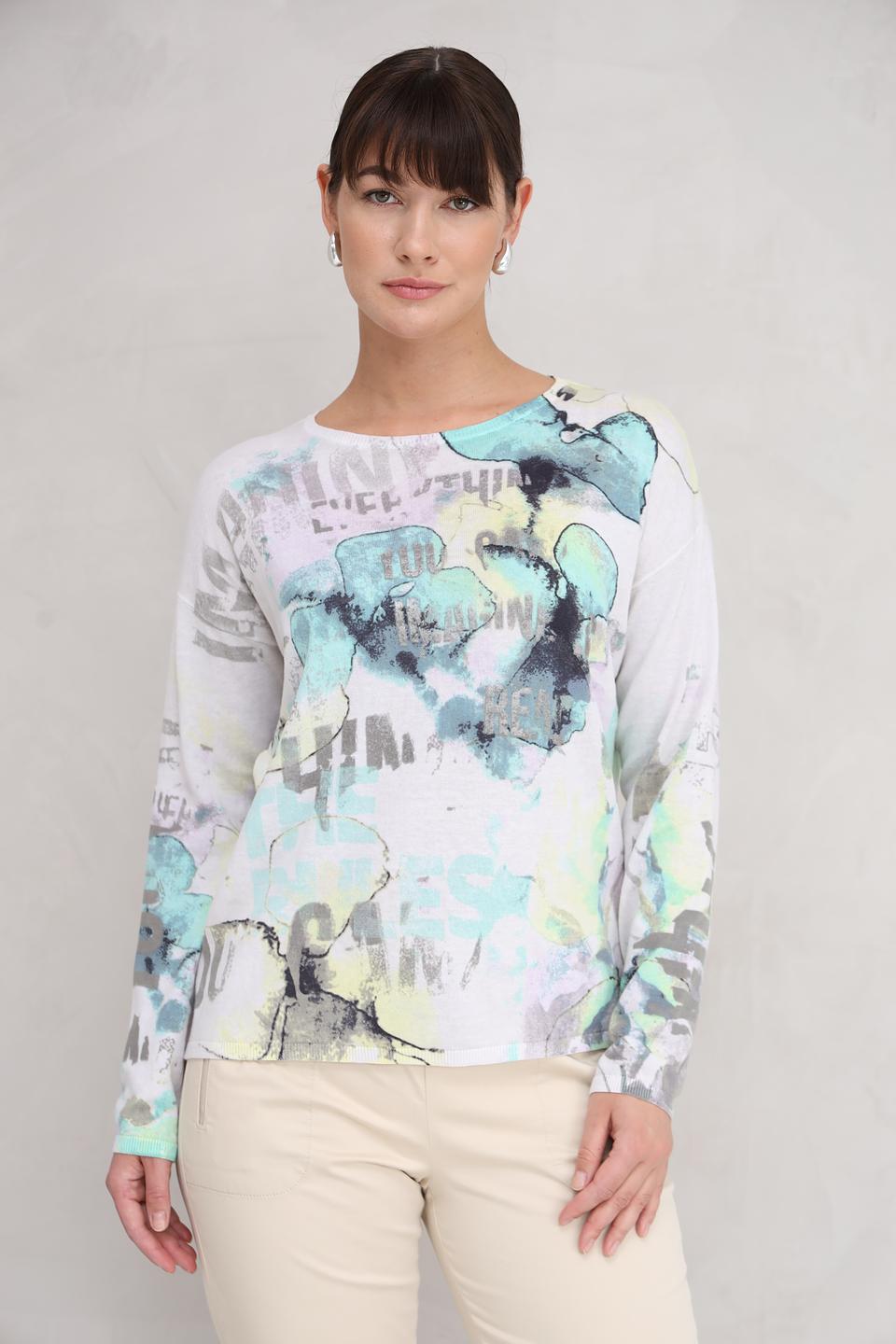 Пуловер Lecomte с абстрактным принтом
