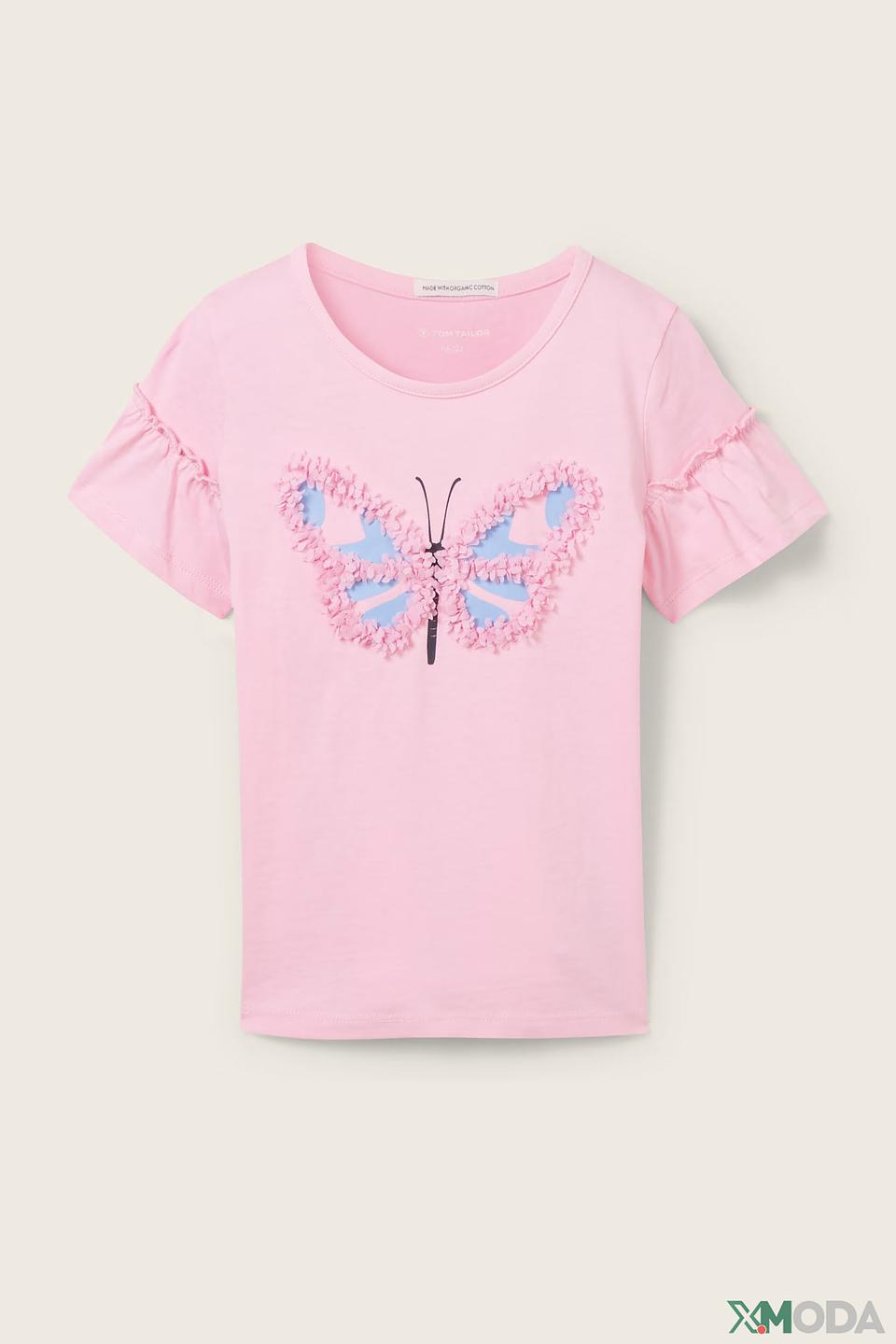 Футболка Tom Tailor дев. с бабочкой