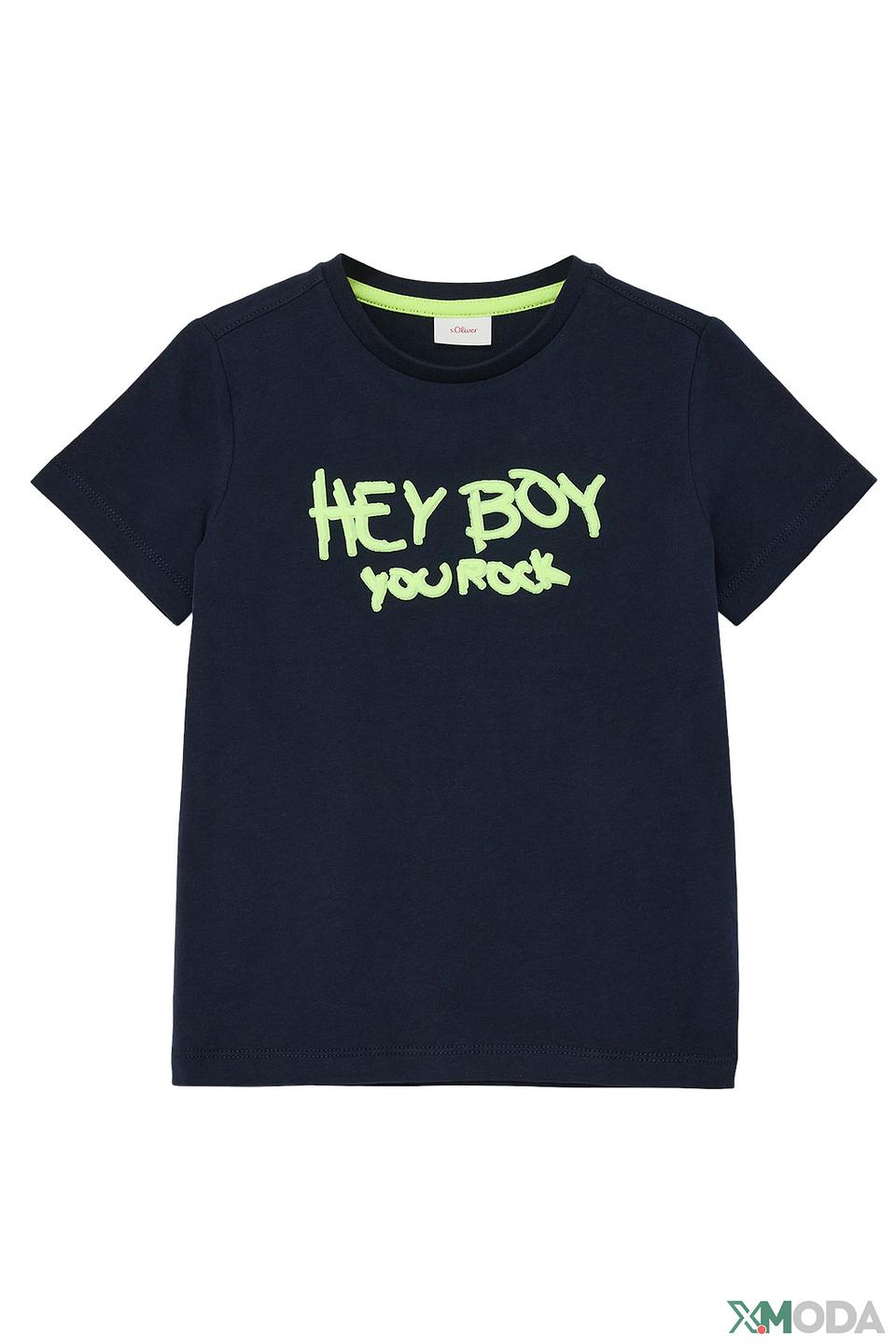 Футболка s.Oliver темно-синяя с принтом