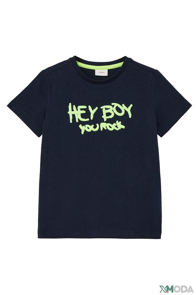 Футболка s.Oliver темно-синяя с принтом