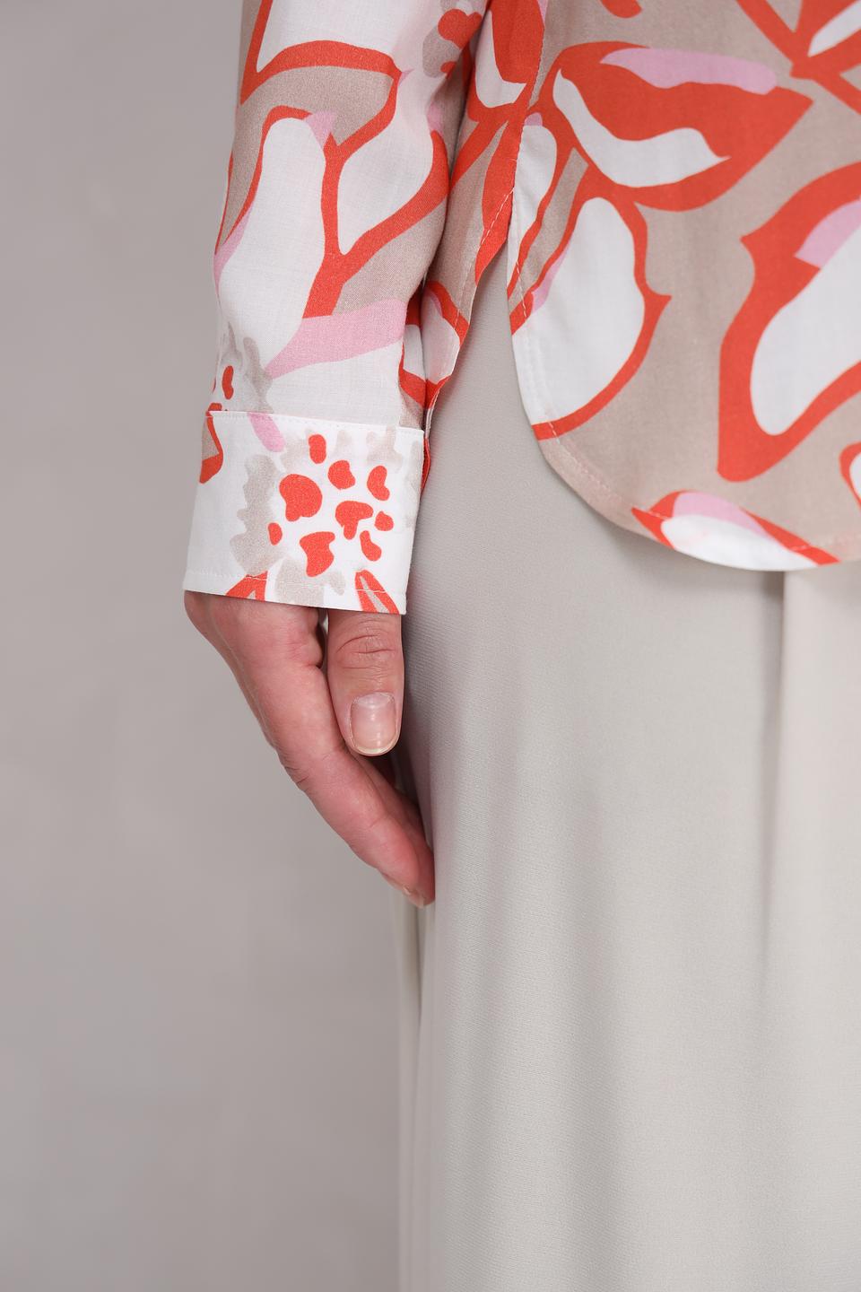 Рубашка You Just, белый, цветочный принт