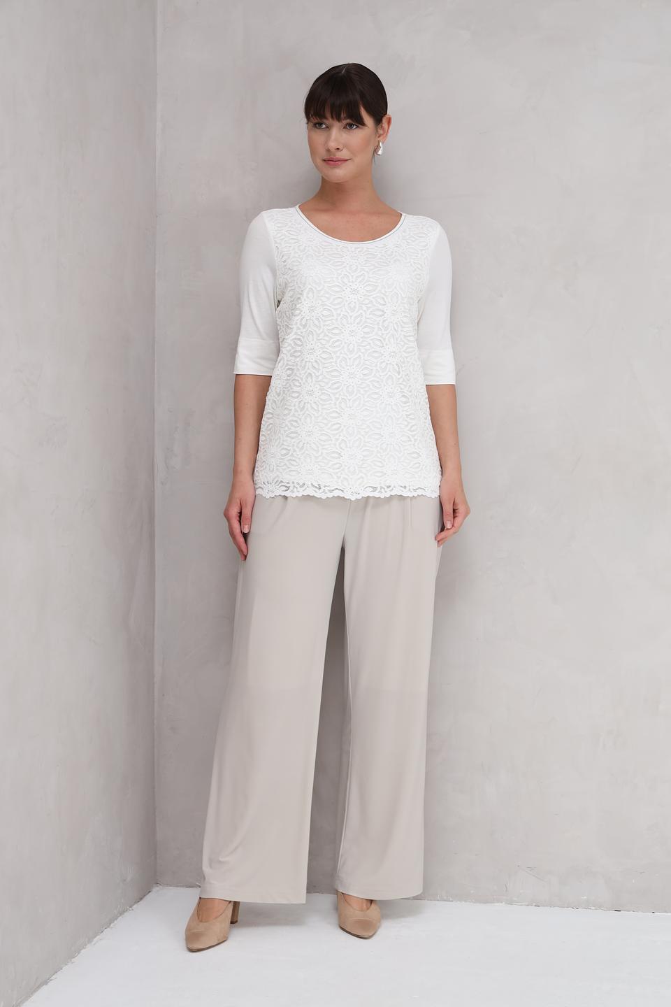 Блуза SE Stenau кружево белая