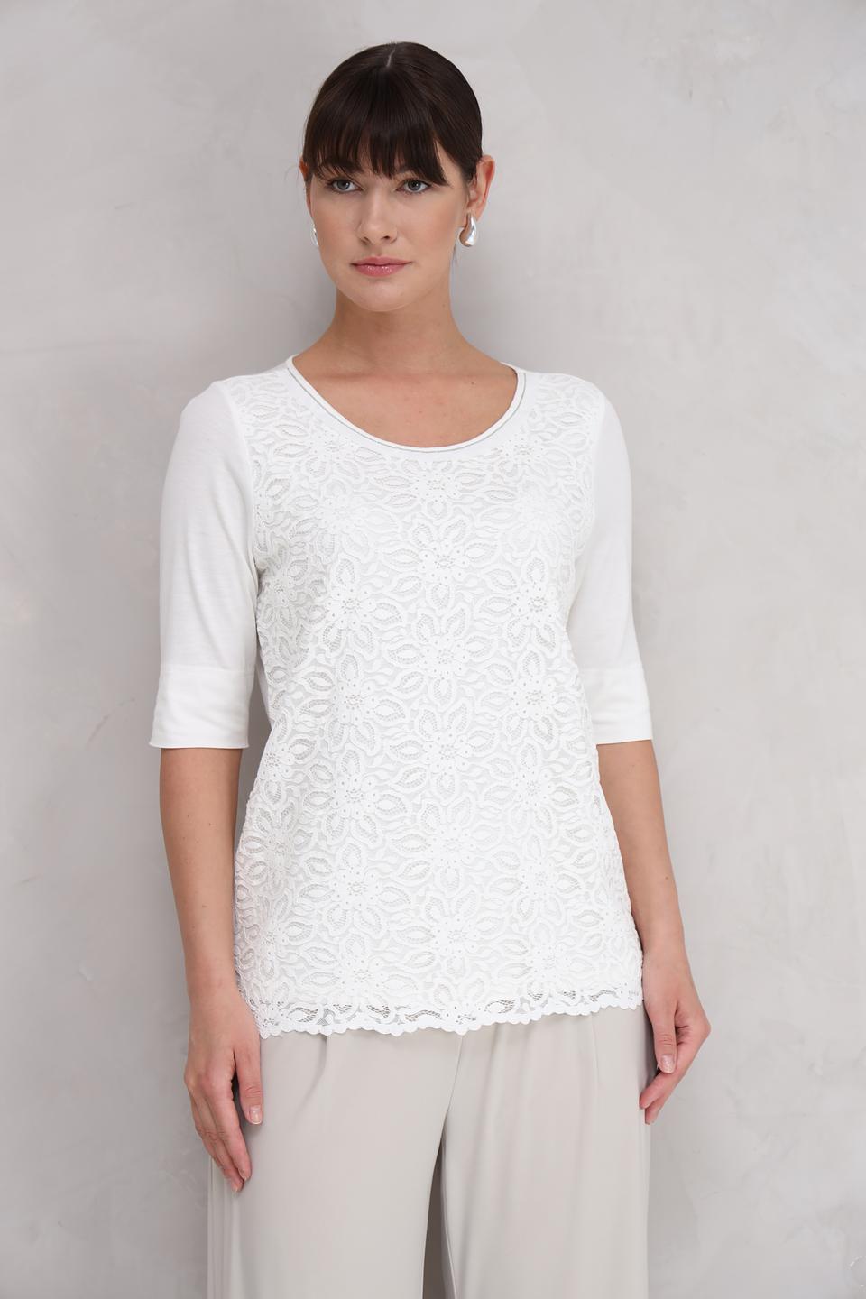 Блуза SE Stenau кружево белая