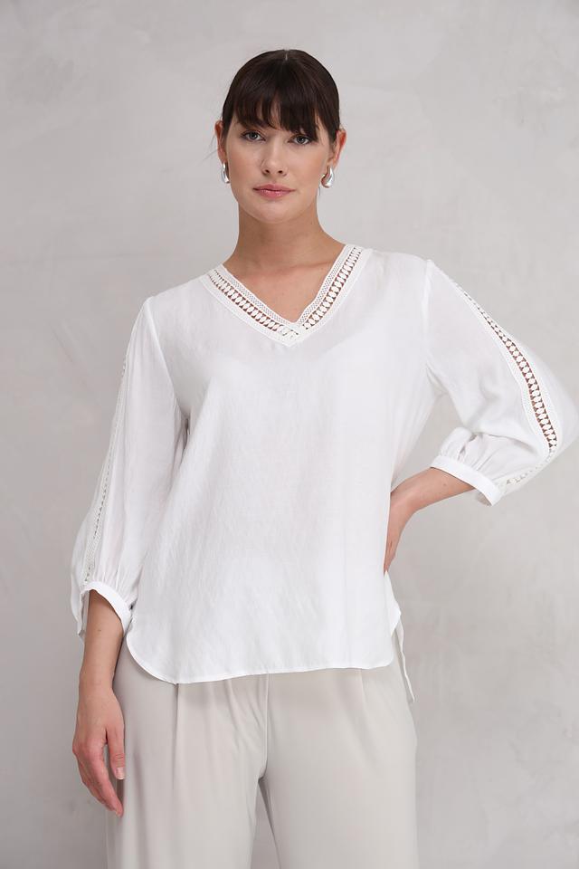 Блуза SE Stenau с кружевом белый