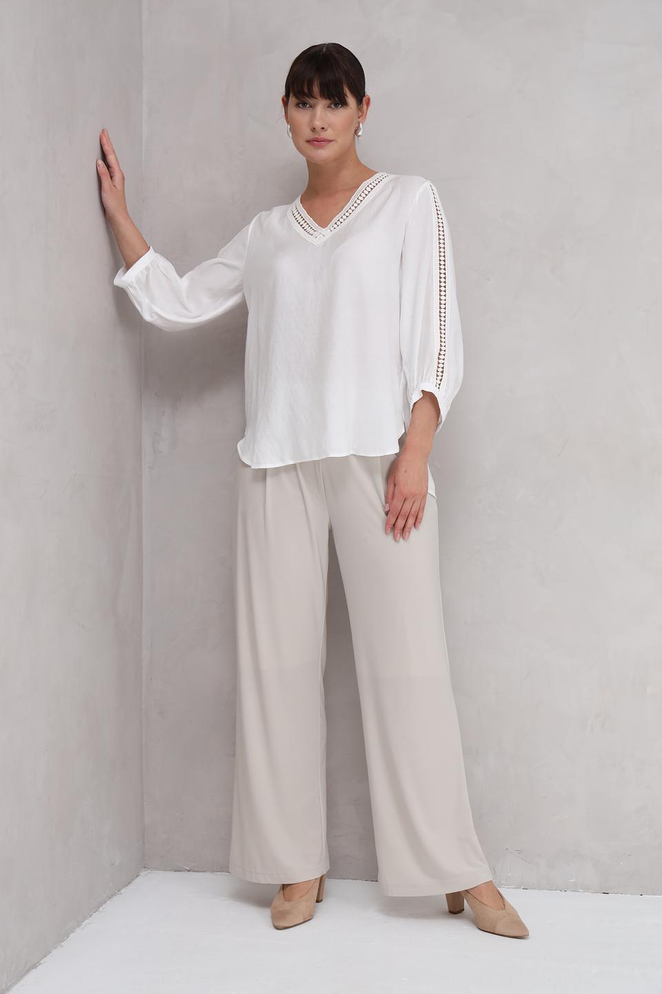 Блуза SE Stenau с кружевом белый