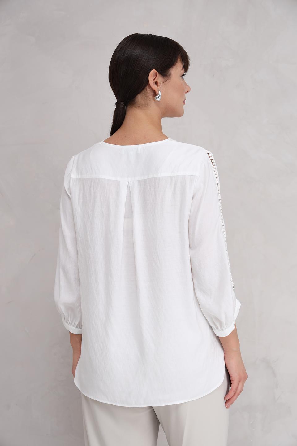 Блуза SE Stenau с кружевом белый
