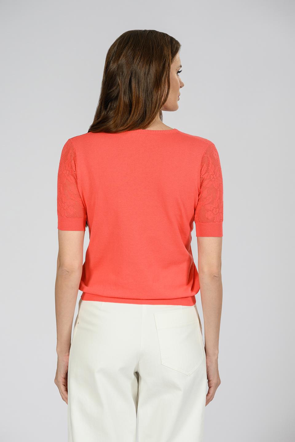 Джемпер Giorgio Grati оранжевый с ажурными вставками