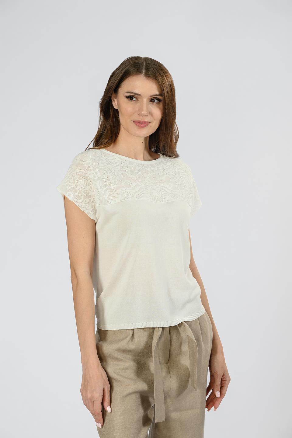 Джемпер Giorgio Grati женский с кружевом белый