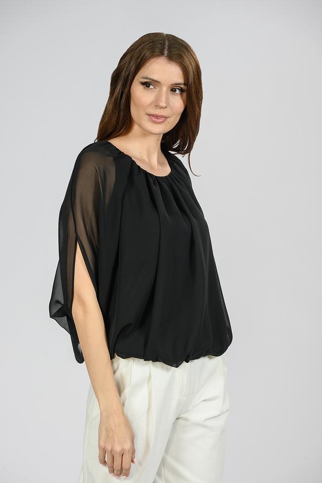 Блуза Giorgio Grati с рукавами-крыльями чёрная