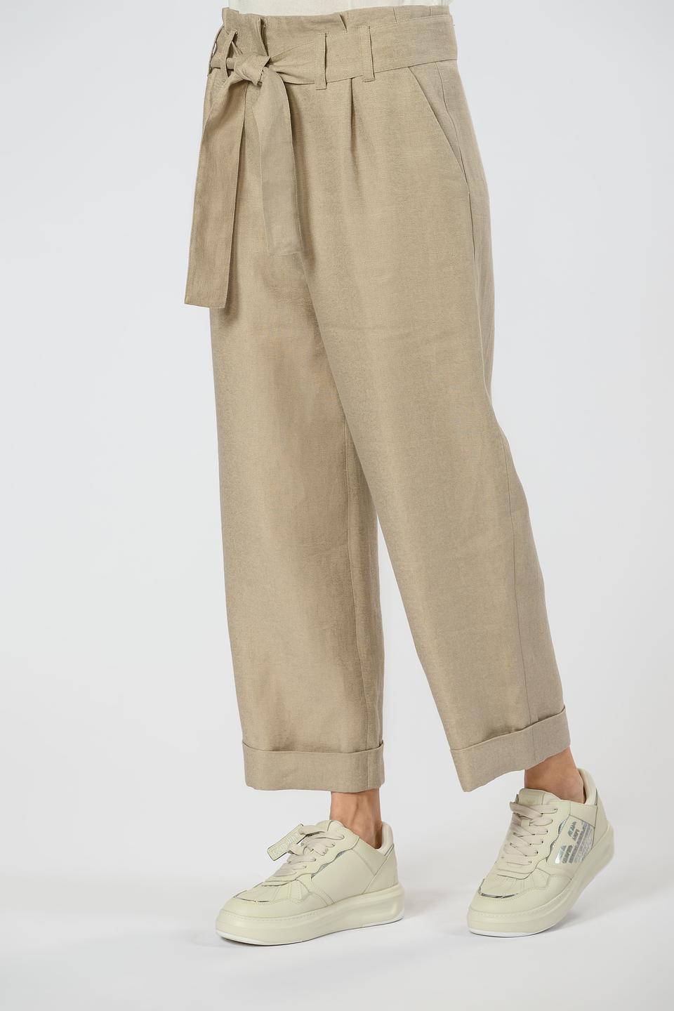 Брюки Giorgio Grati лен бежевые