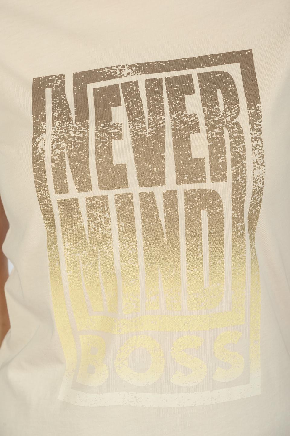 Футболка Boss Orange с принтом бежевый