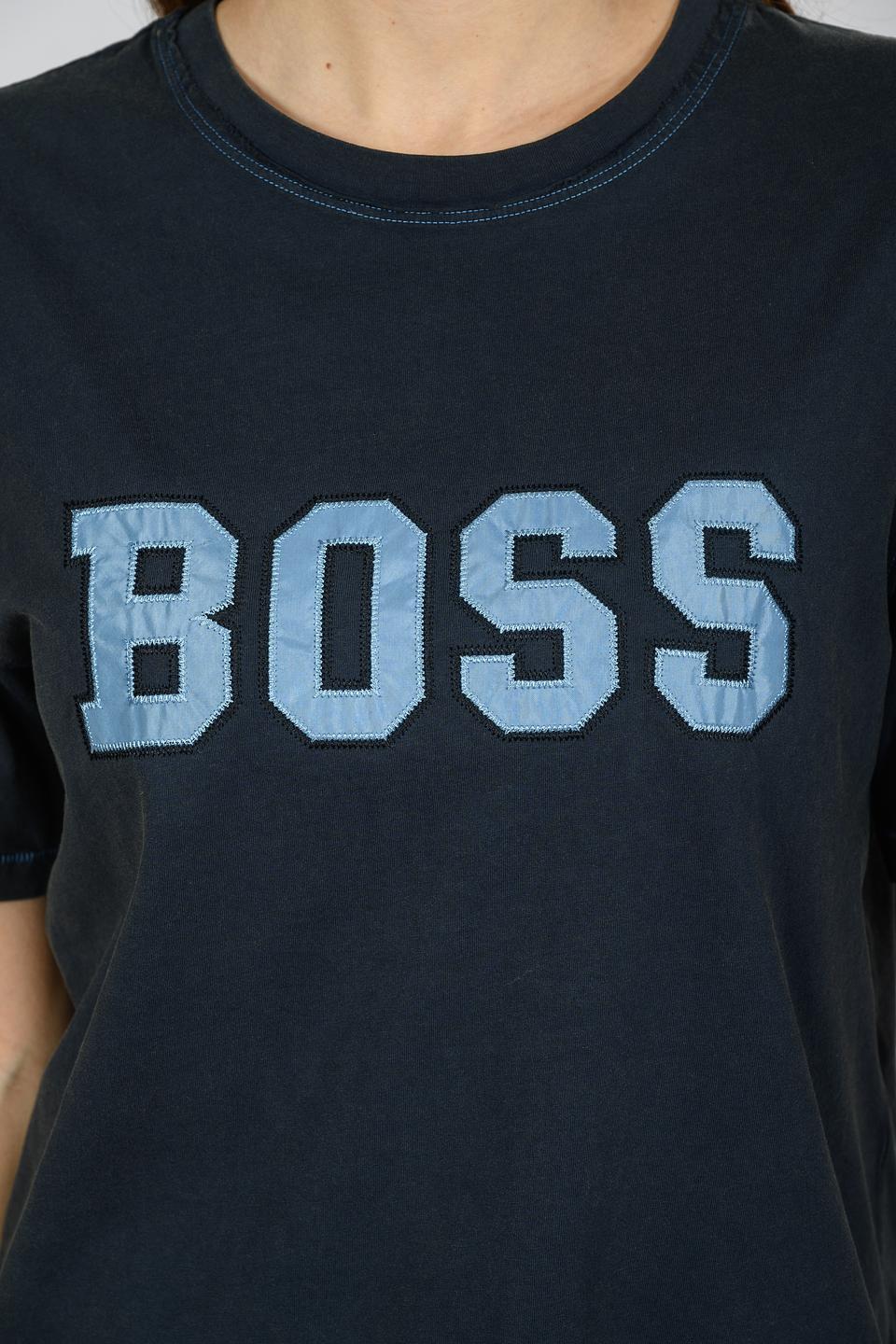 Футболка Boss Orange с логотипом темно-синяя