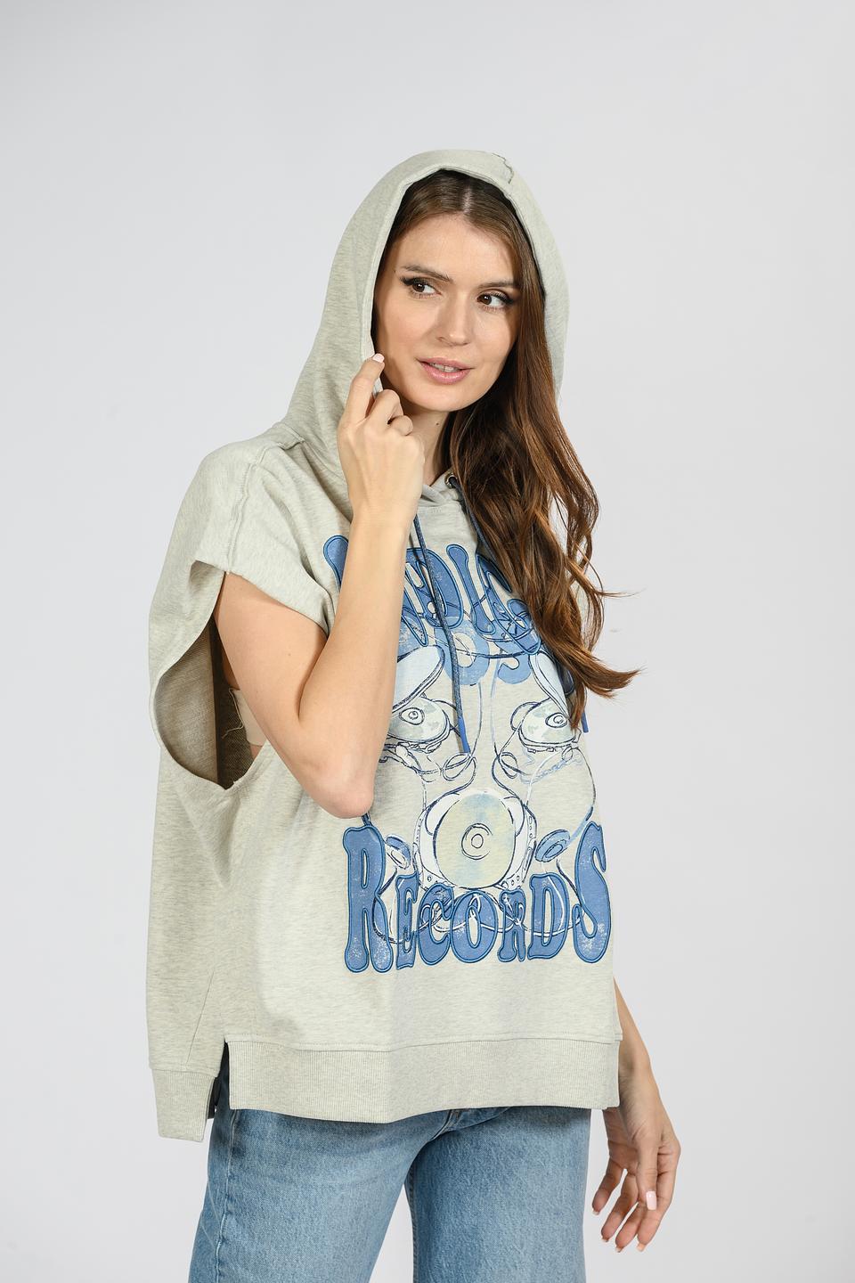 Футболка Boss Orange с принтом серая