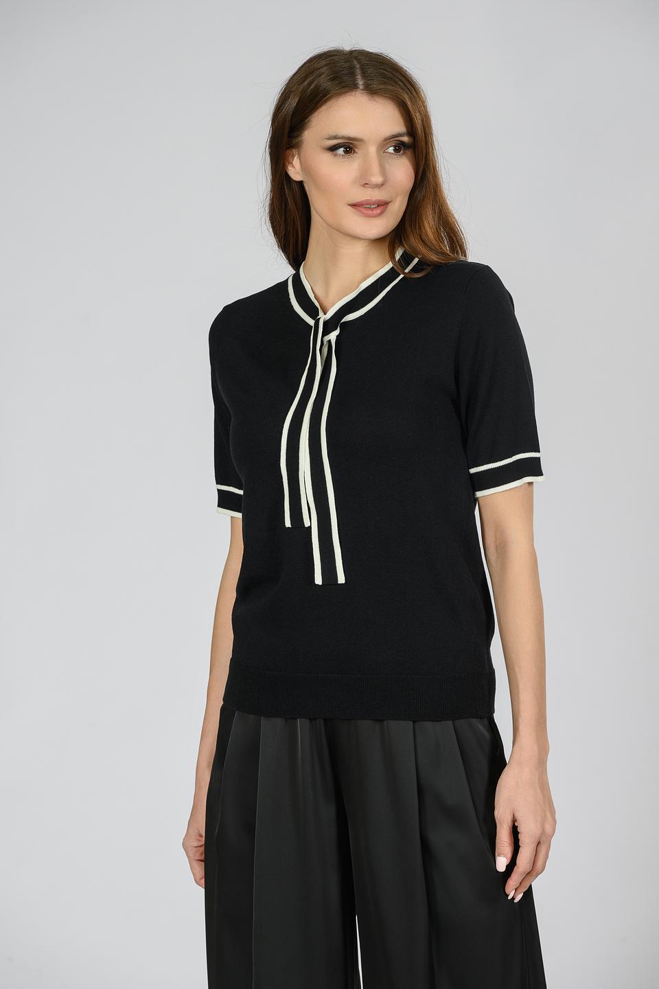 Футболка Emka женская с завязками чёрная