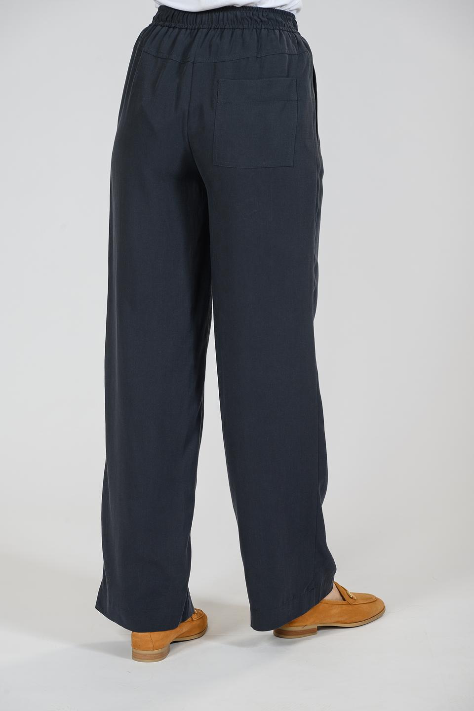 Брюки Emka палаццо тёмно-синие