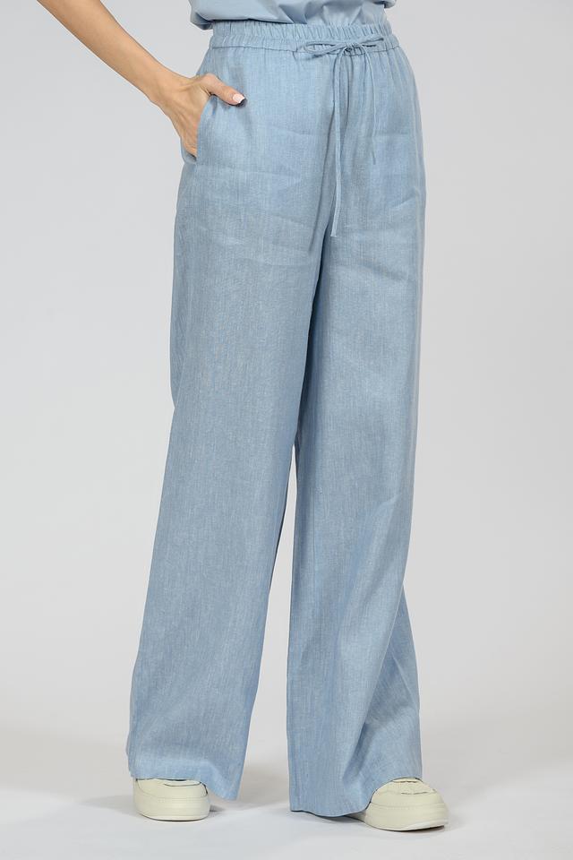 Брюки Emka лен голубой