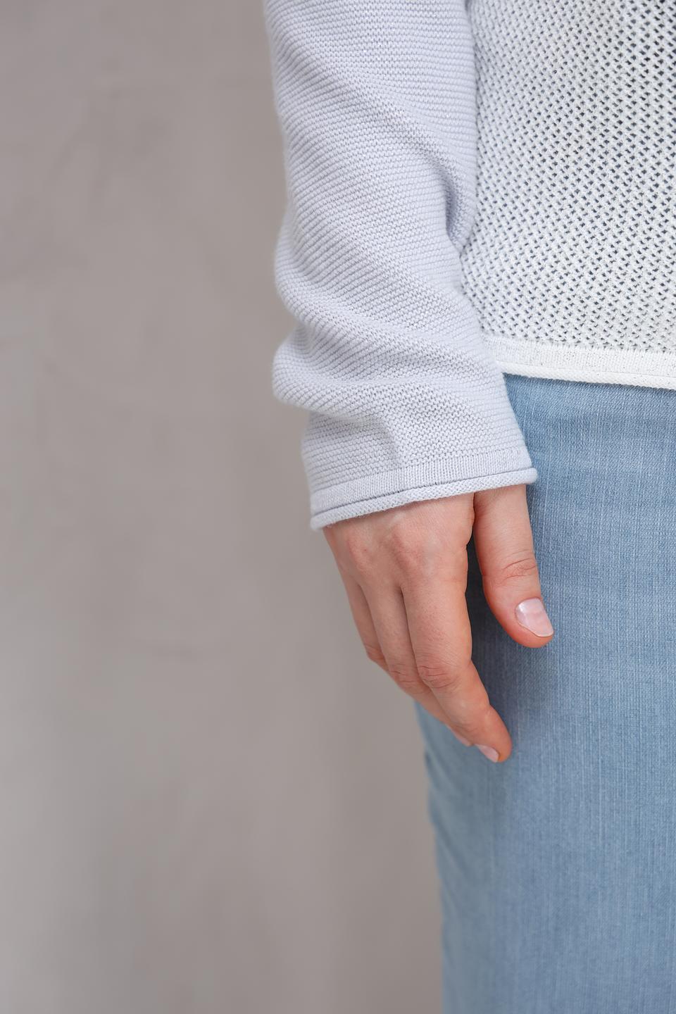 Пуловер Rabe collection комбинированный светло-серый