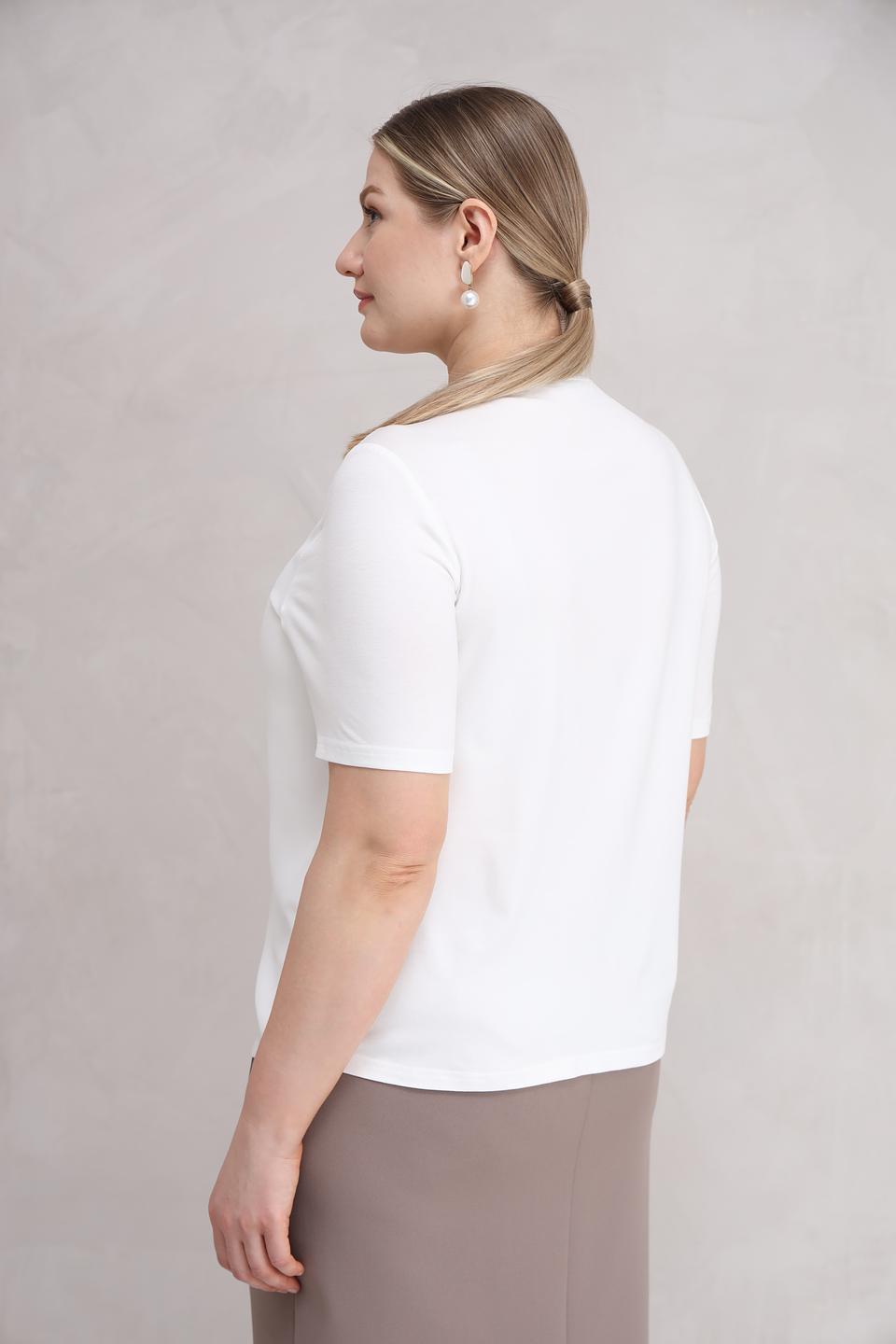 Блуза Frank Walder белая с округлым вырезом