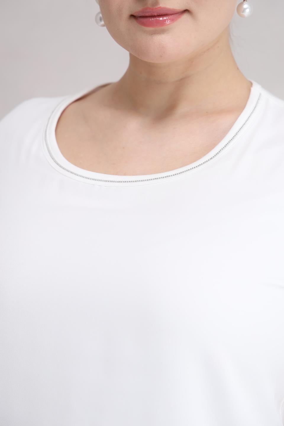 Блуза Frank Walder белая с округлым вырезом