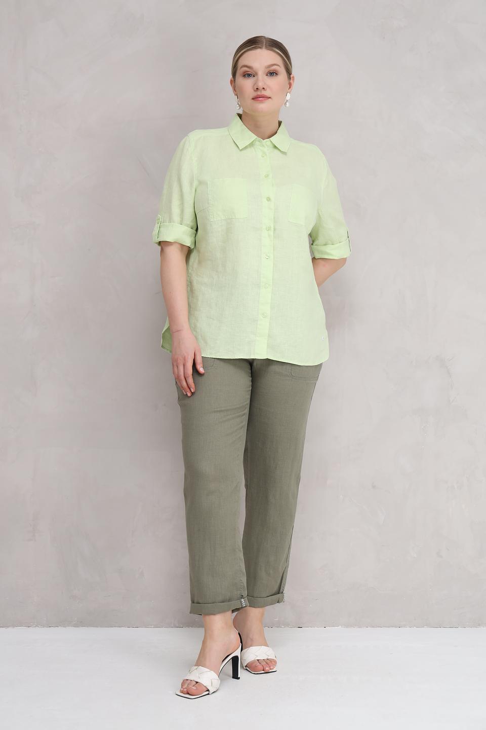 Рубашка Olsen из льна лайм