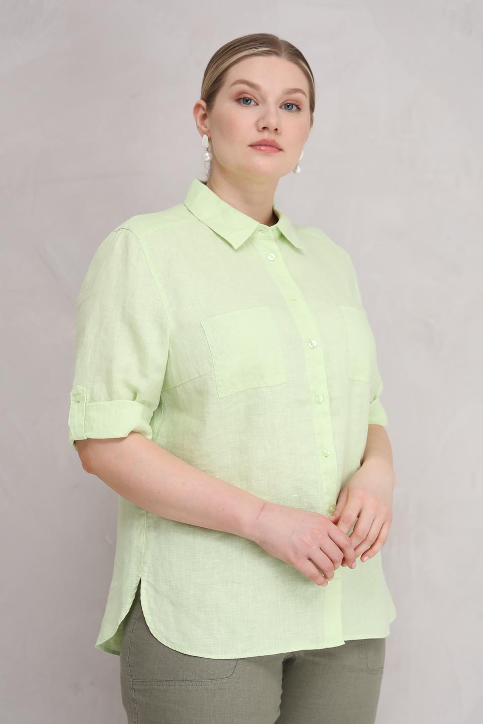 Рубашка Olsen из льна лайм