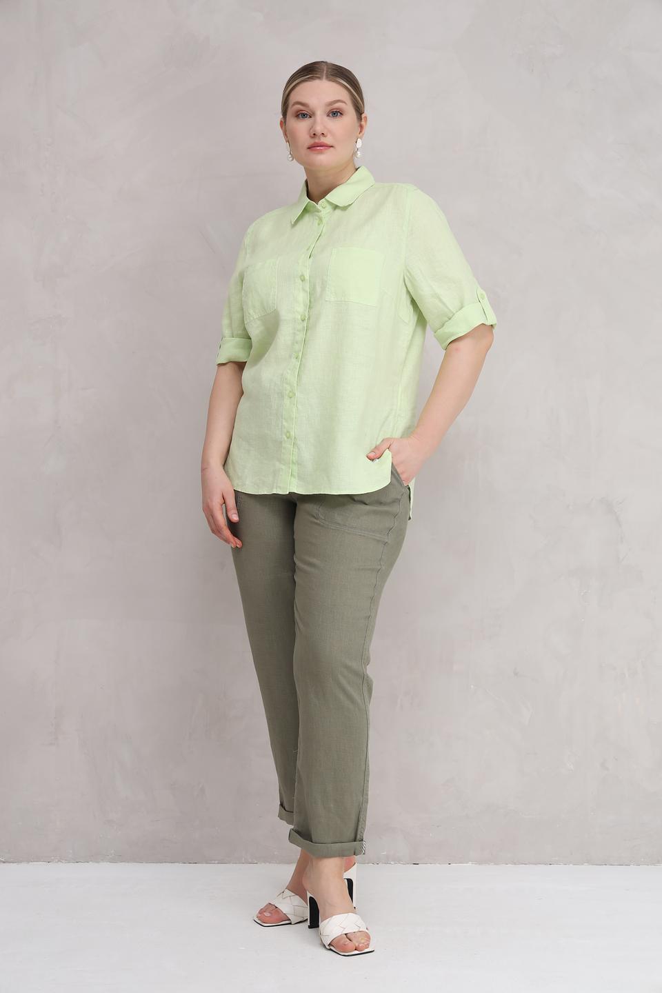 Брюки льняные Olsen хаки