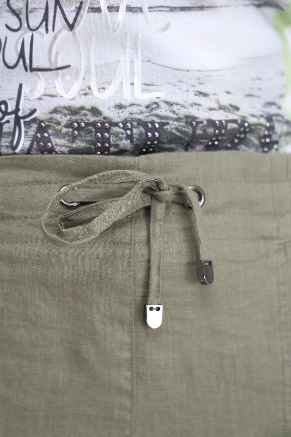 Брюки льняные Olsen хаки