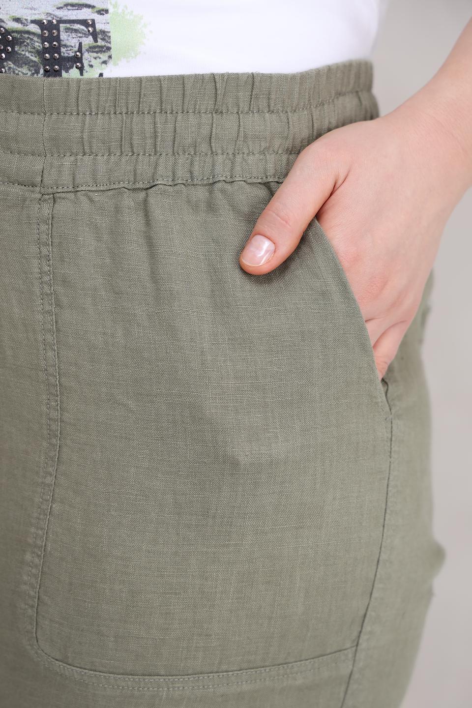 Брюки льняные Olsen хаки