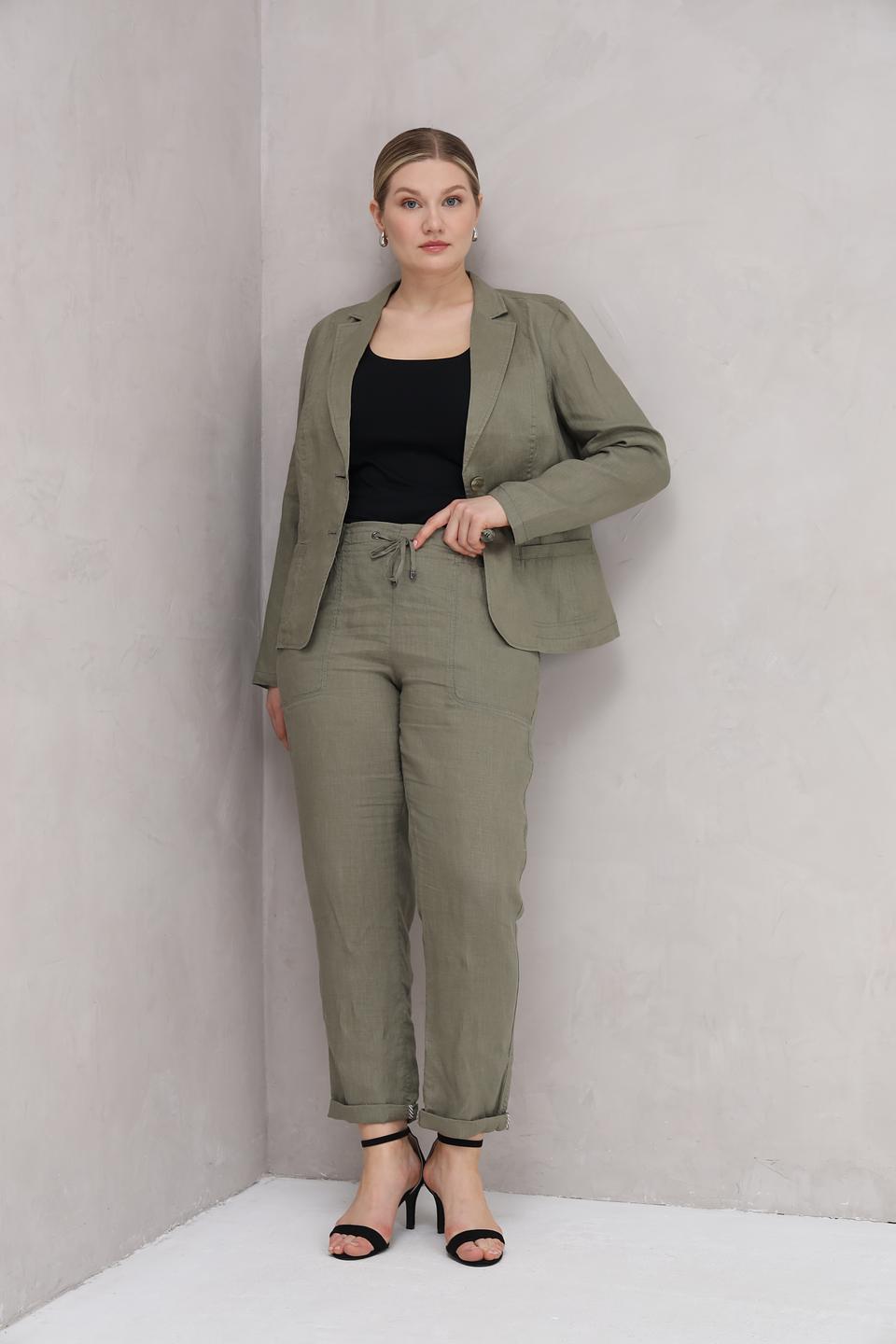 Жакет Olsen льняной хаки