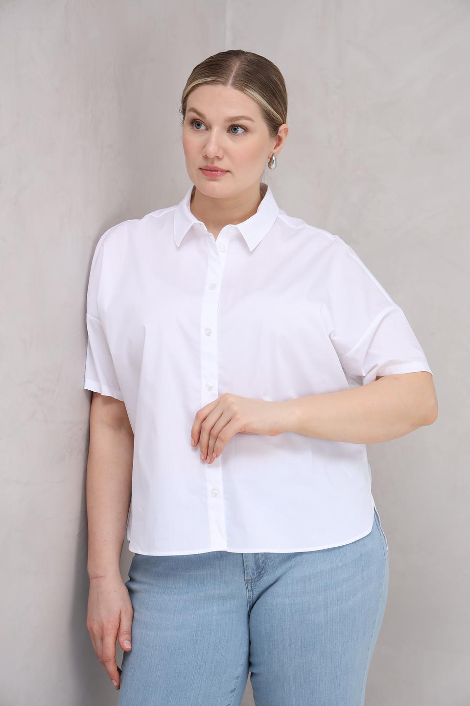 Блуза Lecomte женская белая с коротким рукавом