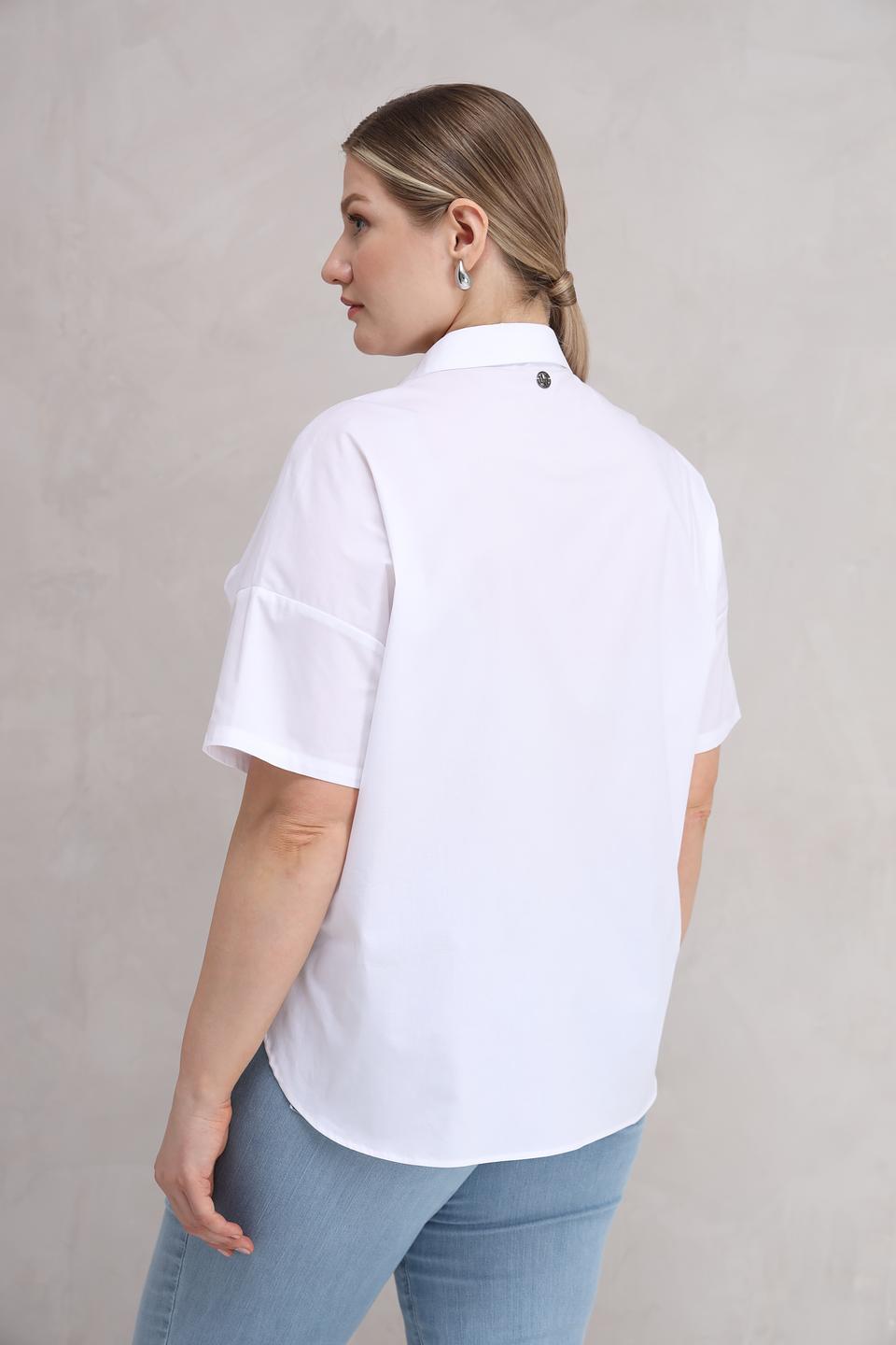 Блуза Lecomte женская белая с коротким рукавом