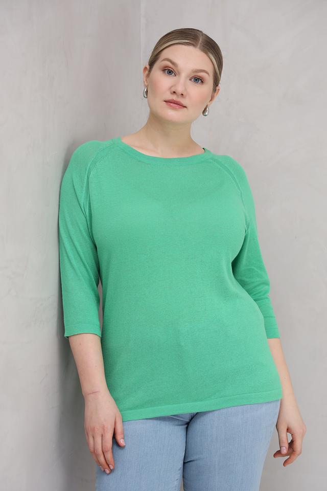 Пуловер Lebek зелёный 3/4