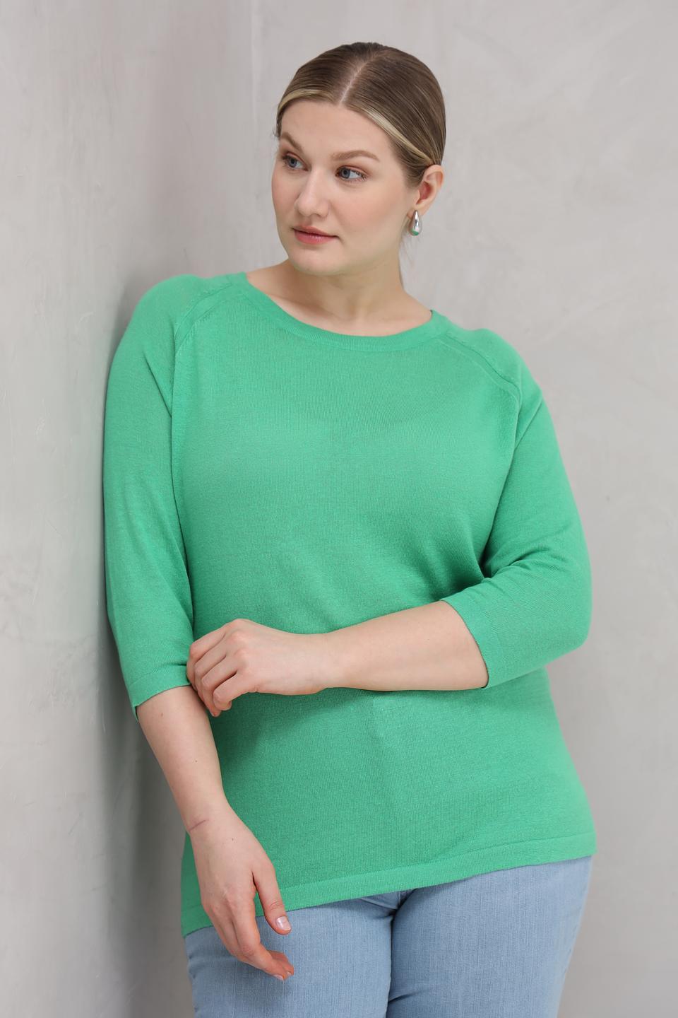 Пуловер Lebek зелёный 3/4