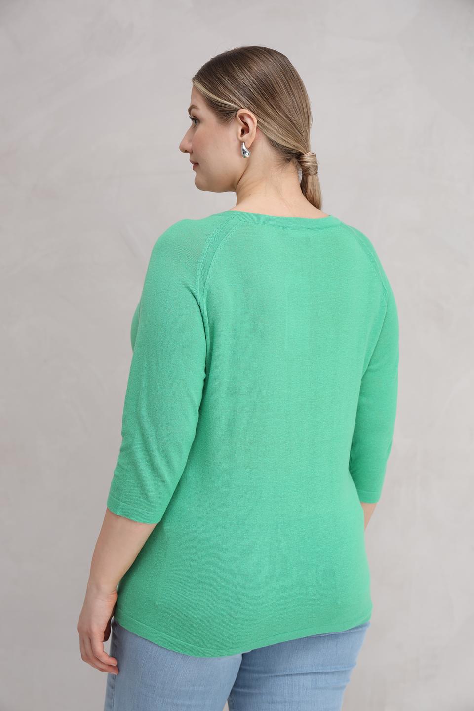 Пуловер Lebek зелёный 3/4