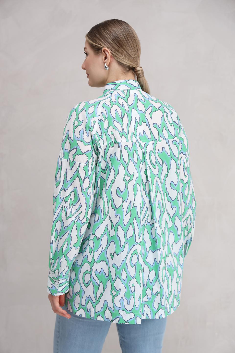 Блуза Lebek с принтом зелёный