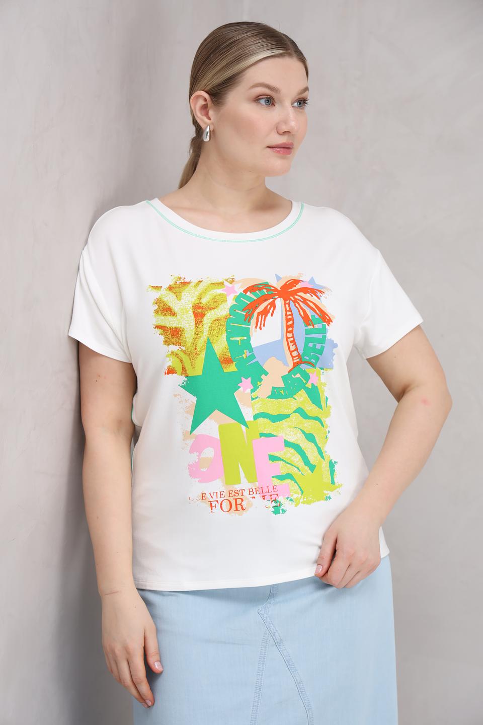 Футболка Lebek с тропическим принтом