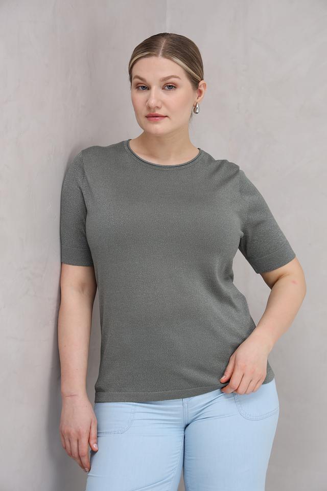 Пуловер Bianca с металликом хаки