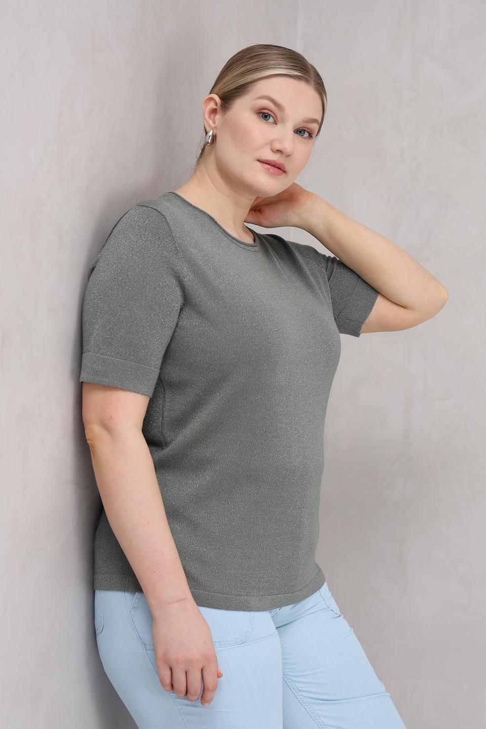 Пуловер Bianca с металликом хаки