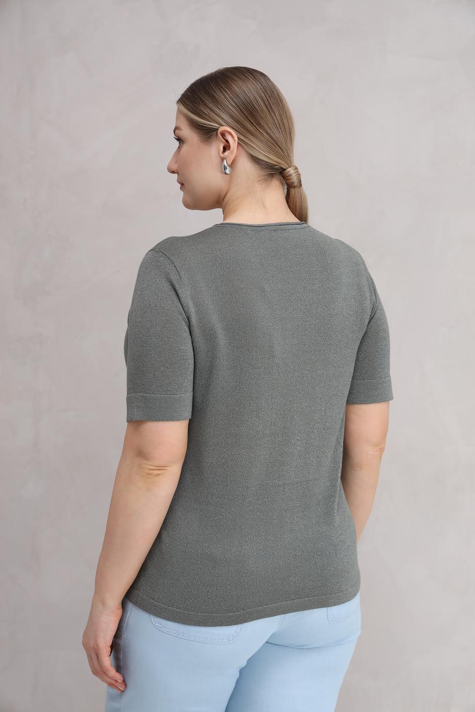 Пуловер Bianca с металликом хаки