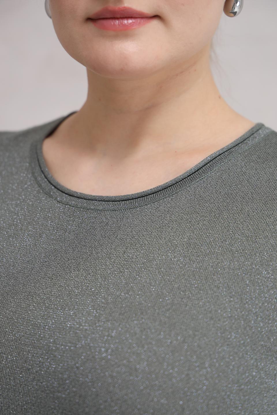 Пуловер Bianca с металликом хаки