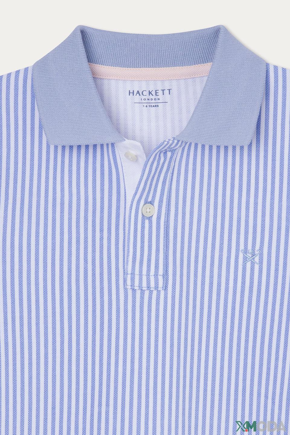Поло Hackett London в полоску голубой