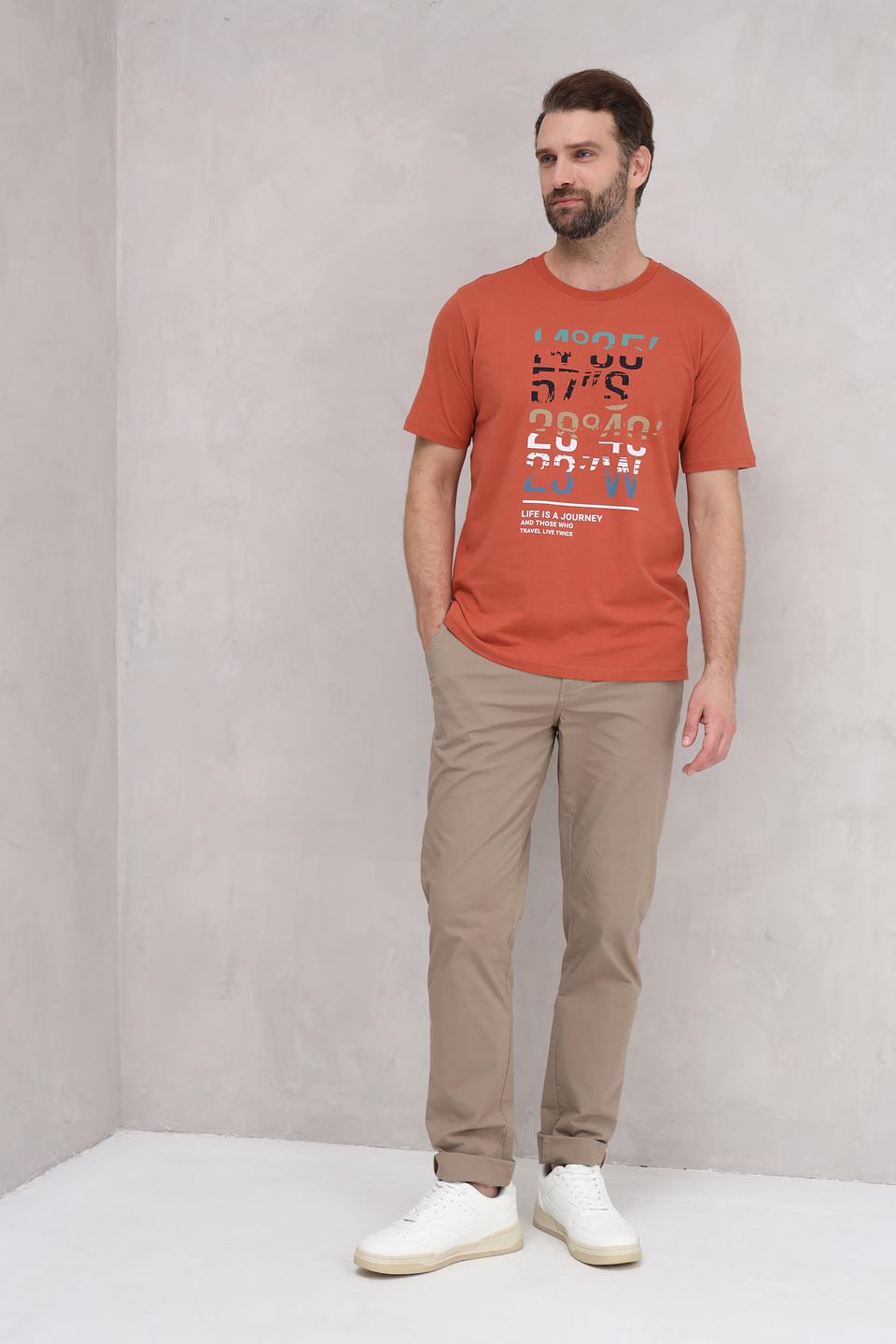 Футболка Casa Moda с принтом терракотовый