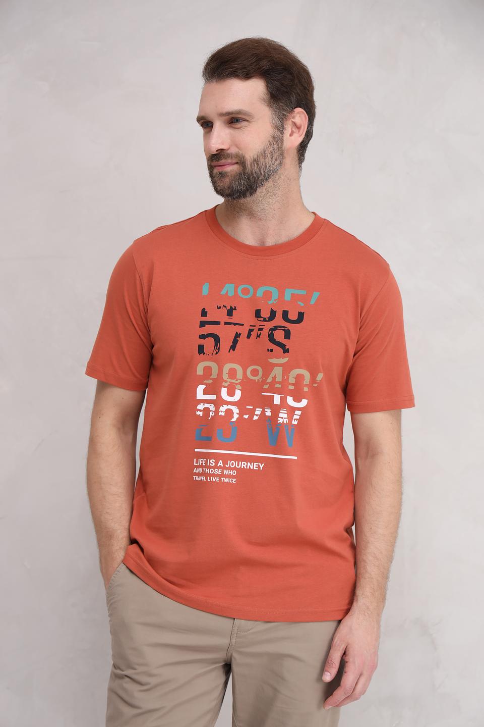 Футболка Casa Moda с принтом терракотовый