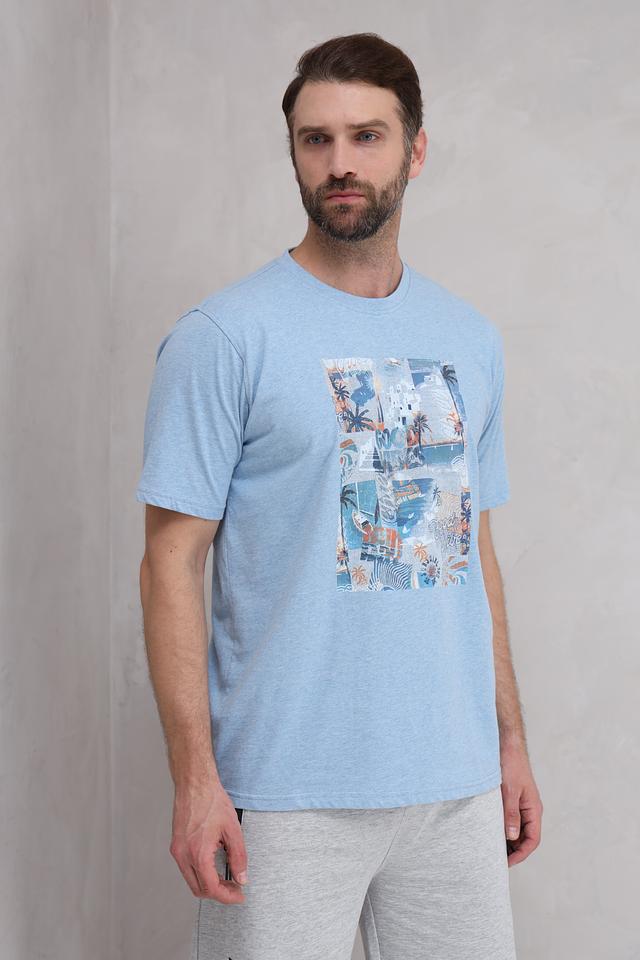 Футболка Casa Moda с принтом голубая