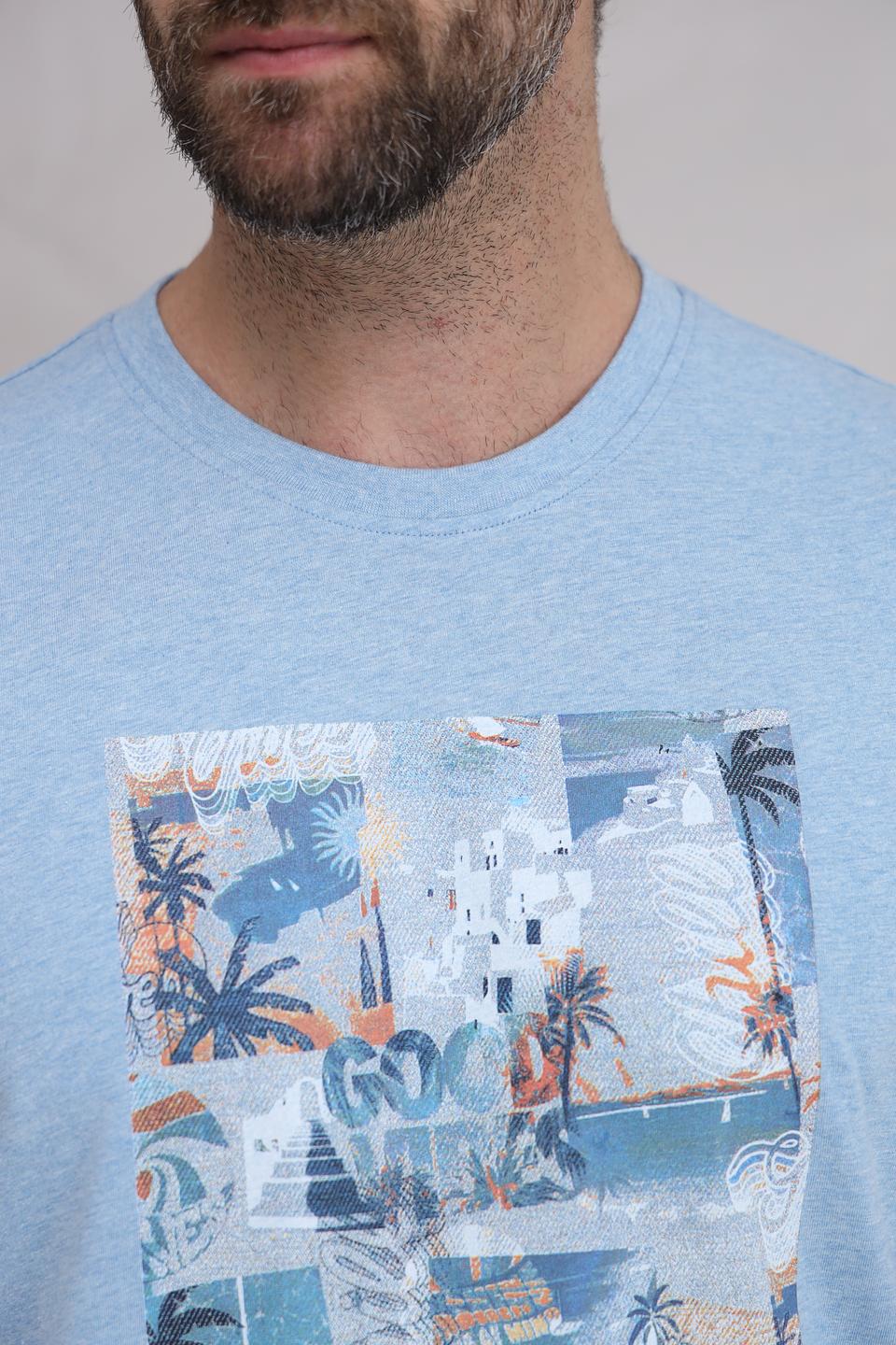 Футболка Casa Moda с принтом голубая